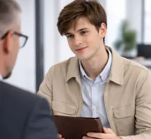 Student bei einem Vorstellungsgespräch