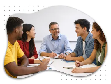 Studenten kommunizieren im Klassenzimmer